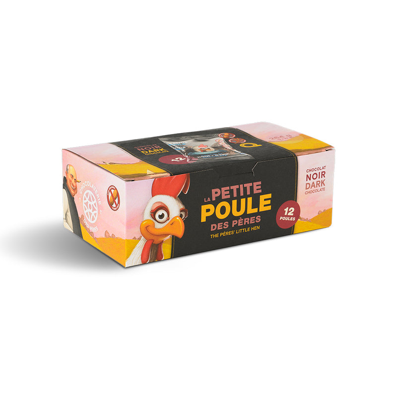 Petites poules en chocolat noir