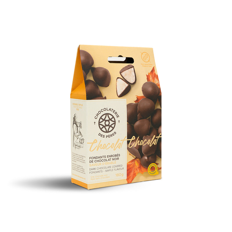 Fondants à saveur d'érable enrobés de chocolat noir